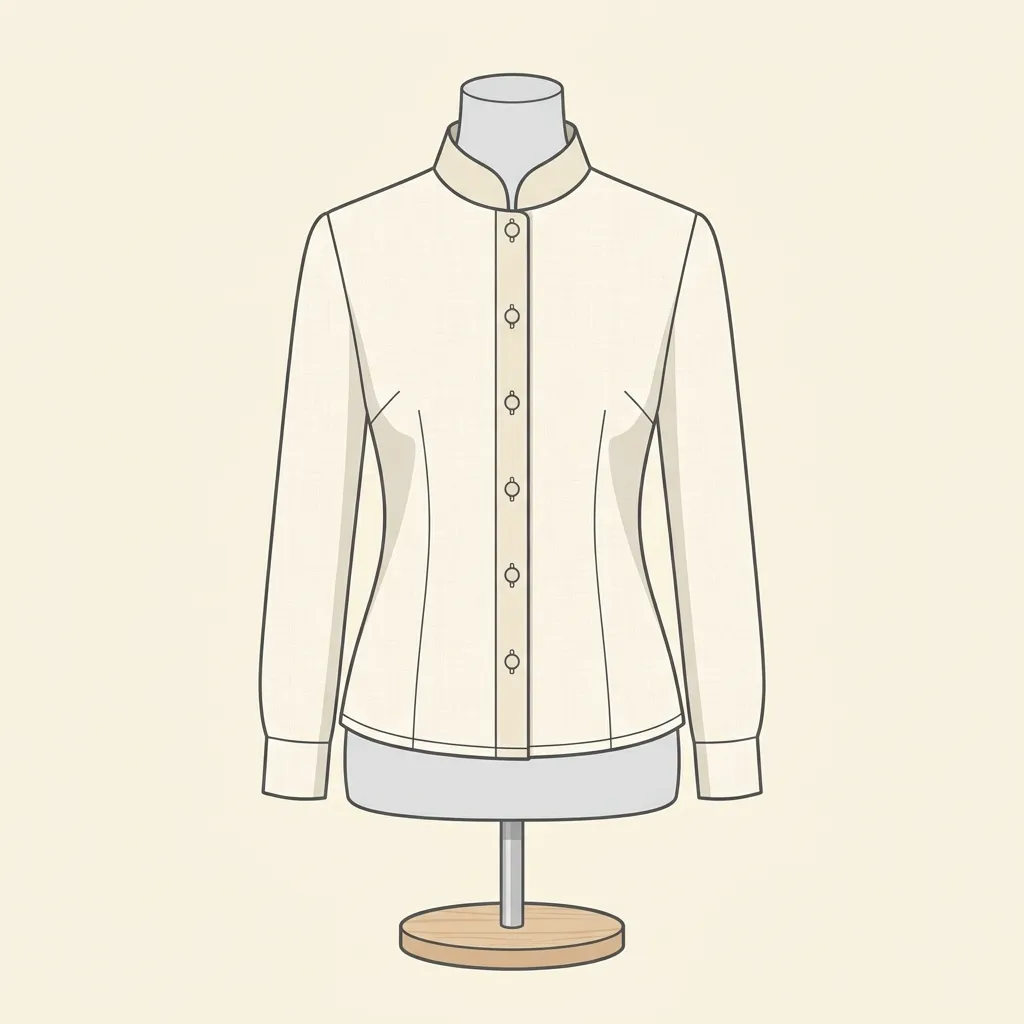 Chinese Collar Neck — front neck blouse design
