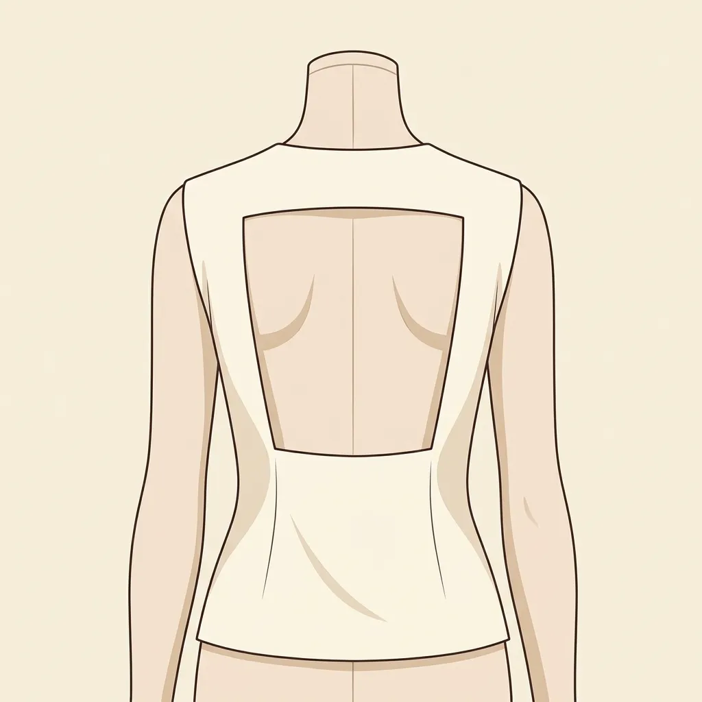 Deep Back Square Cutout — back neck blouse design
