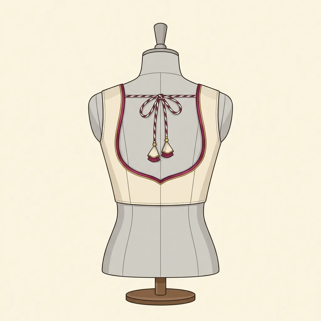 Traditional Pot Back Cutout — back neck blouse design